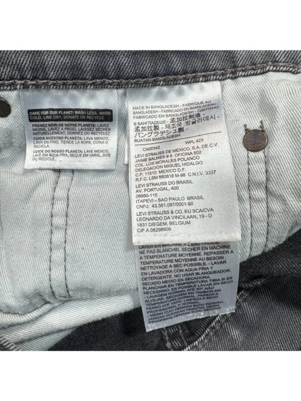 Levi's 513 Jeans Men's 38x30 Gray Cotton Denim Straight Slim Workwear Stretch